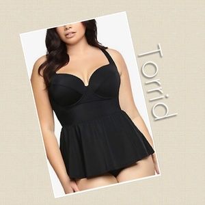 Torrid Push Up Peplum Demi 1PC Bathing Suit NWT